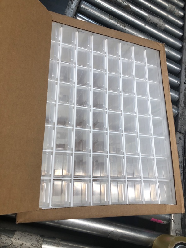 Photo 1 of **MINOR DAMAGE** SMALL PIECE OF PLASTIC IS BROKE OFF**
Akro-Mils 10164 64-Drawer Plastic Drawer Storage Cabinet for Garage Organization, Bead Organizer, Lego Storage, Teacher Toolbox, Makeup Organizer, and More, 20-Inch W x 6-Inch D x 16-Inch H, White