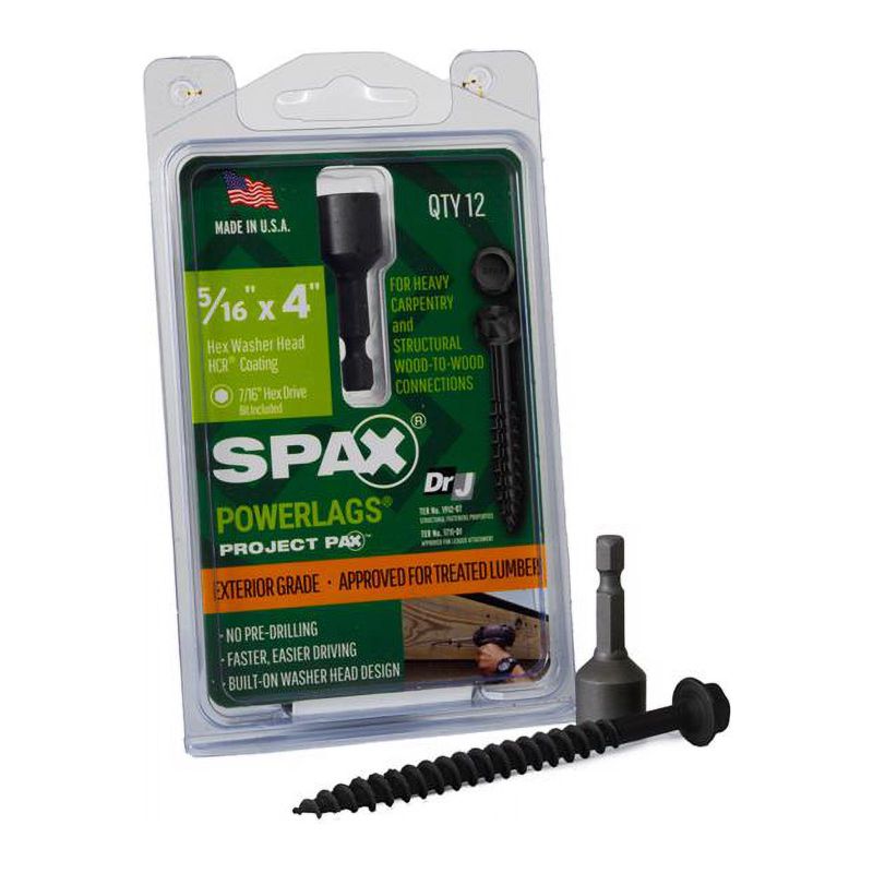 Photo 1 of ***FACTORY SEALED*** SPAX PowerLags 5/16 in. X 4 in. L Washer High Corrosion Resistant Carbon Steel Lag Screw 12 pk