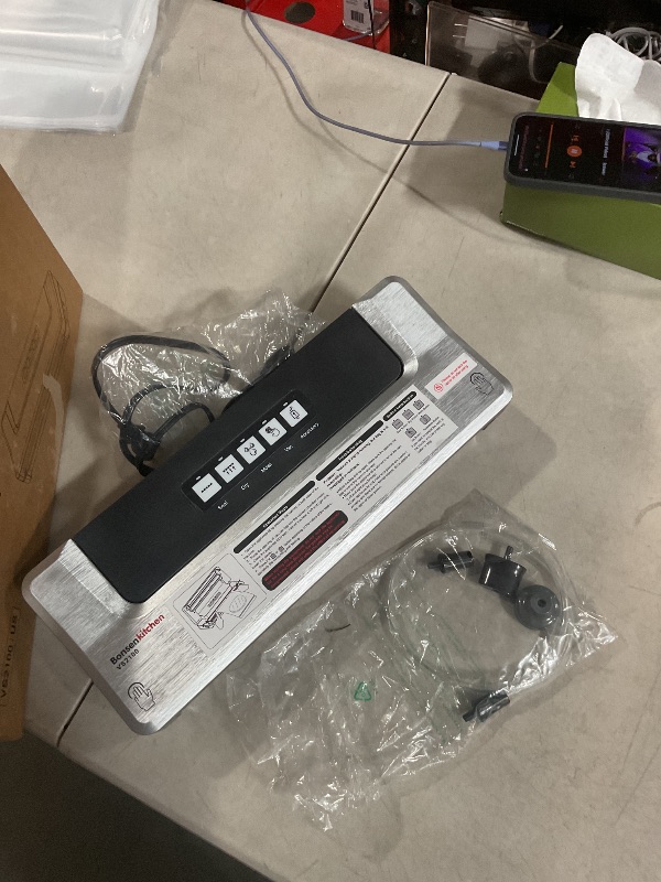 Photo 1 of [Updated 2025] Bonsenkitchen Vacuum Sealer Machine + 40 Vacuum Bags, Fast-Compact/Multi-Functional Food Vacuum Sealer with External Vacuum System, Silver