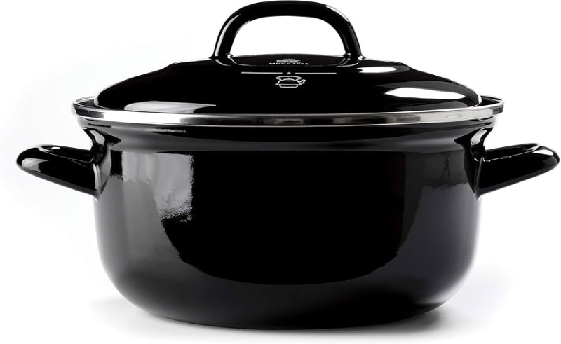 Photo 1 of ** STOCK PICTURE** Heavy-Gauge Carbon Steel, Induction, 6.5QT Nonstick Glaze Dutch Oven, Dishwasher Safe, Black