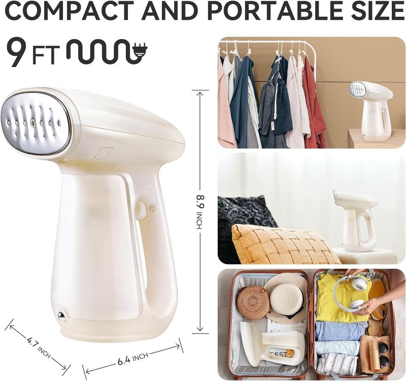 Photo 3 of (READ FULL POST) Bear Steamer for Clothes, Handheld Clothes Steamer,1300W Strong Power Garment Steamer with 230ml Tank,Fast Heat-up, Auto-Off, Steam Iron Fabric Wrinkle Remover with Brush for Home and Travel