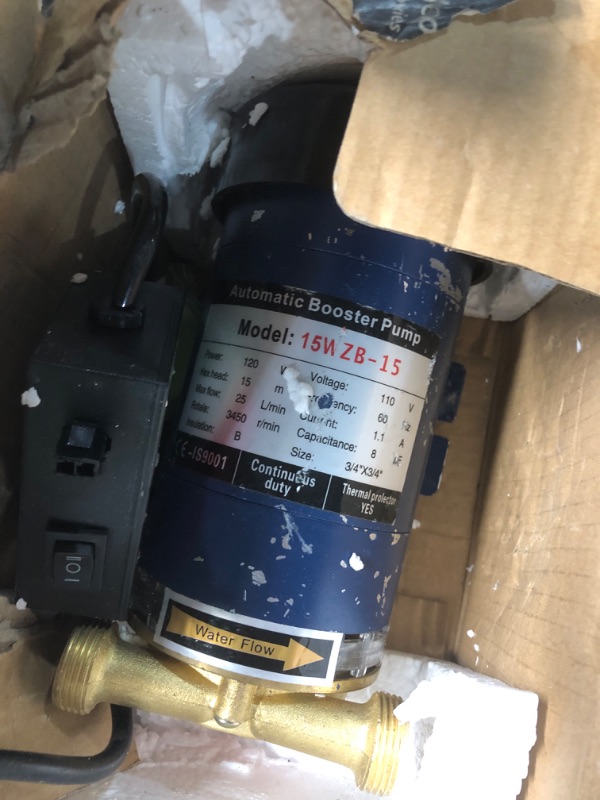 Photo 1 of 120W Home Water Pressure Booster Pump with Automatic Water Flow Switch, 115VAC, 396 GPH, 21.7 PSI, Automatic Home Water Pressure Booster Pump for Household Kitchen Bathroom