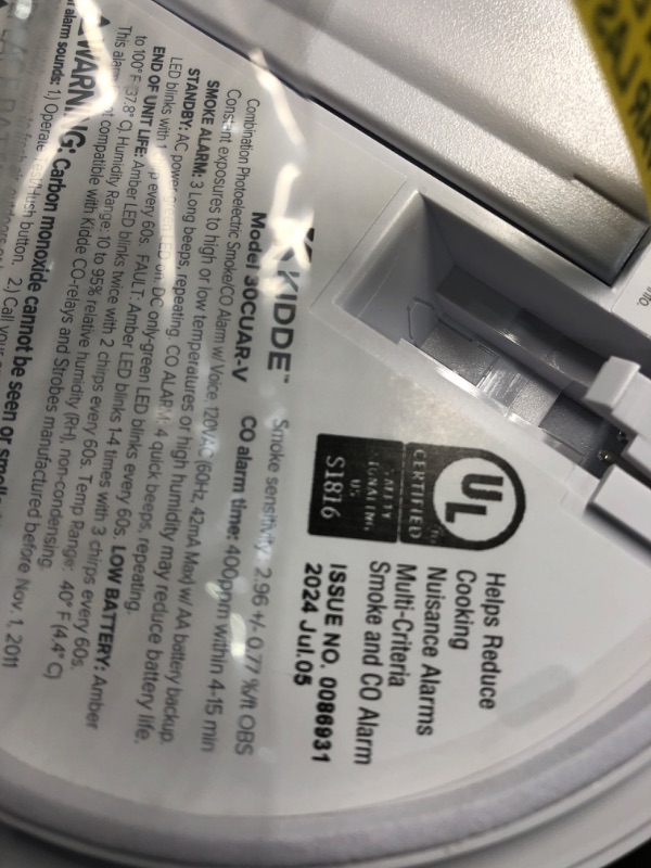 Photo 1 of Kidde Hardwired Smoke & Carbon Monoxide Detector, AA Battery Backup, Voice Alerts, Interconnectable, LED Warning Light Indicators, 2 Pack