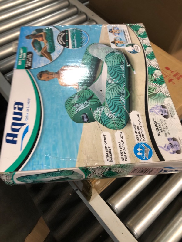 Photo 1 of Aqua Zero Gravity Pool Chair Float – Inflatable, Heavy Duty Adult Pool Chair for Floating – Blue Teal