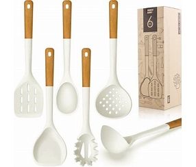 Photo 1 of ***STOCK PHOTO REFERENCE ONLY***
Large Silicone Cooking Utensils - Heat Resistant Kitchen Utensil Set With Wooden Handles, Spatula,Turner, Slotted Spoon, Pasta Server, Kitchen Gadgets