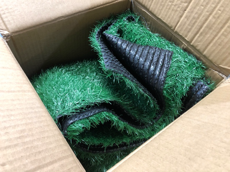 Photo 1 of ***STOCK PHOTO REFERENCE ONLY*** Thick Realistic Artificial Grass Astroturf, 0.7" Height Realistic Synthetic Grass 3FTX8FT, Drainage Holes Indoor Outdoor Pet Faux Fake Grass Rug Carpet for Garden Backyard Patio Balcony
