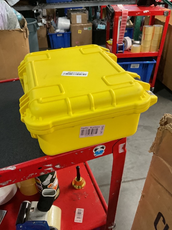 Photo 1 of Jack Boss 14x 11.5x 6 Inch Hard Case, Portable Weather Waterproof Protective Camera Case with Customizable Foam, Fit Use of Drones, Camera, Equipments, Yellow