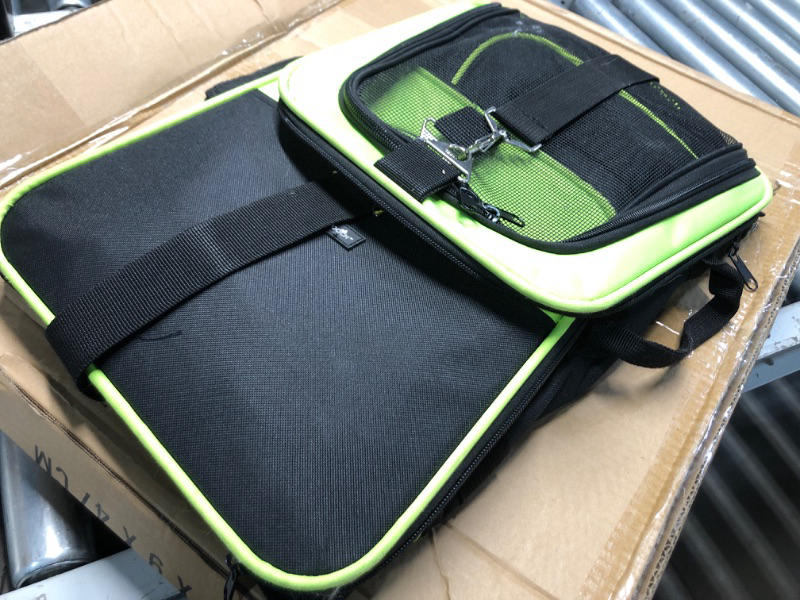 Photo 2 of ***IS GREEN SEE IMAGE | STOCK PHOTO REFERENCE ONLY*** Petskd Extra Large Cat Carrier with Wheels and Litter Box, 24"x17"x17" Rolling Soft Carrier Until 55LBS Pets with 5 Breathable Mesh Windows and Locking Zippers for Long Distance Car Travel