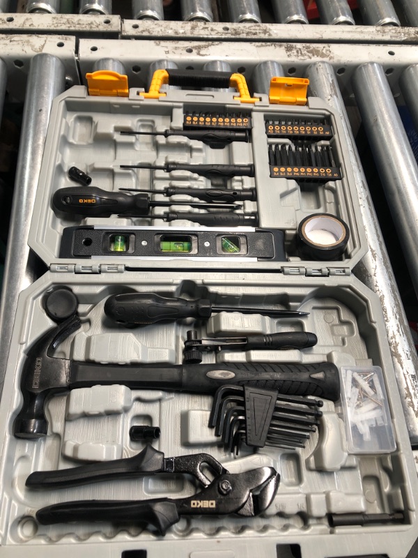 View 3 of **MISSING PIECES***
DEKOPRO 150 Piece Tool Set, General Household Hand Tool Kit, Home Repair Tool Kit with Plastic Toolbox Storage Case for DIY Project, Home Maintenance