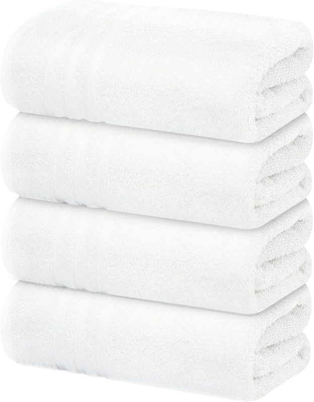 Photo 1 of ***STOCK PHOTO REFERENCE ONLY***4 Piece Bath Towels Set White, Approx 46 x 23