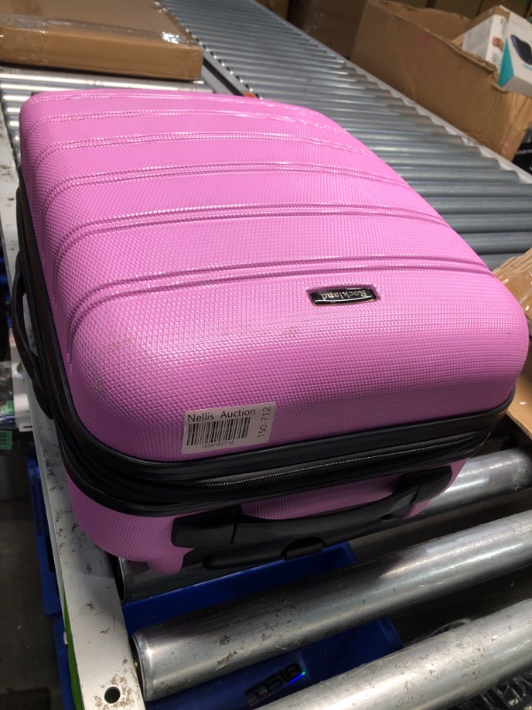 Photo 2 of **MISSING ONE WHEEL ON BIG ONE AND BOTH ARE USED AND A LITTLE DIRTY**
Rockland Melbourne Hardside Expandable Spinner Wheel Luggage, Pink, 2 Piece (20/28)