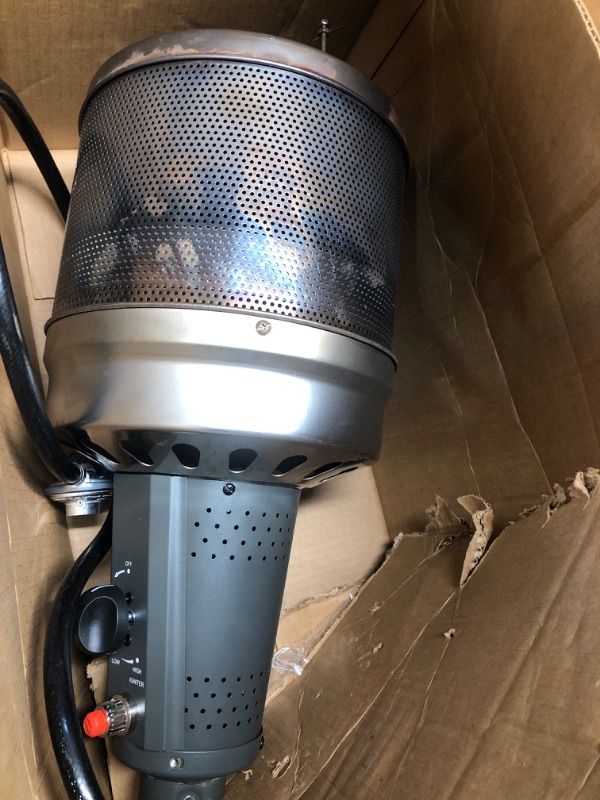 Photo 1 of ***NON REFUNDABLE, PARTS ONLY, MISSING HOOD AND POST***EAST OAK 48,000 BTU Patio Heater for Outdoor Use with Round Table Design, Double-Layer Stainless Steel Burner, Wheels, Triple Protection System, Outdoor Heater for Home and Residential, Grey