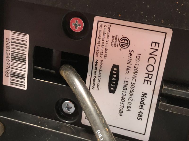 Photo 1 of ***HEAVILY USED AND DIRTY - UNABLE TO TEST***
Baratza Encore Coffee Grinder ZCG485BLK, Black