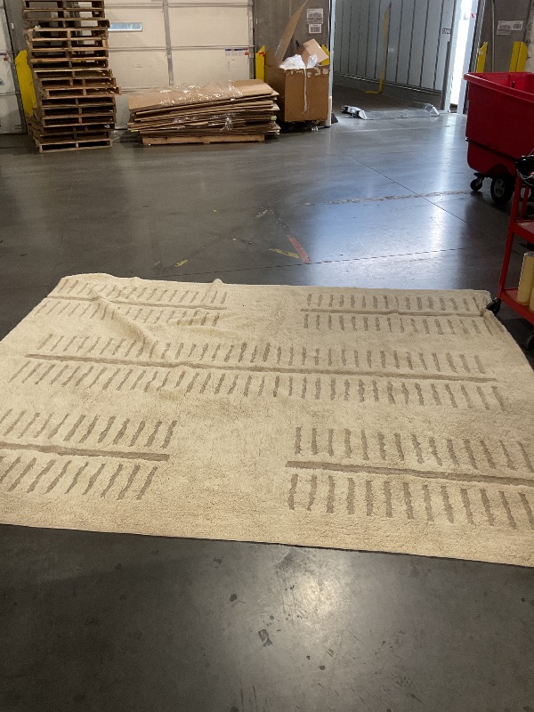 Photo 1 of ***STOCK PHOTO REFERENCE ONLY***nuLOOM Finlay Geometric 8x10 Machine Washable Wool Area Rug for Living Room Bedroom Dining Room Kitchen, Ivory/Beige
