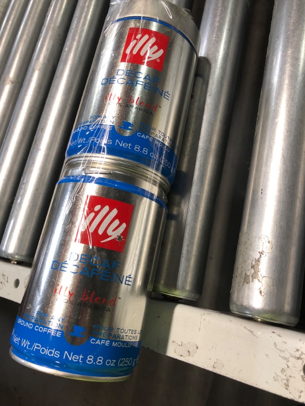 Photo 1 of ***(EXP:07/2026 )NONREFUNDABLE***illy Ground Coffee Espresso - 100% Arabica Coffee Ground – Classico Decaf Roast - Notes of Caramel, Toasted Bread & Chocolate - Rich Aromatic Profile - Precise Roast - No Preservatives – 8.8 Ounce (PACK OF 2) 