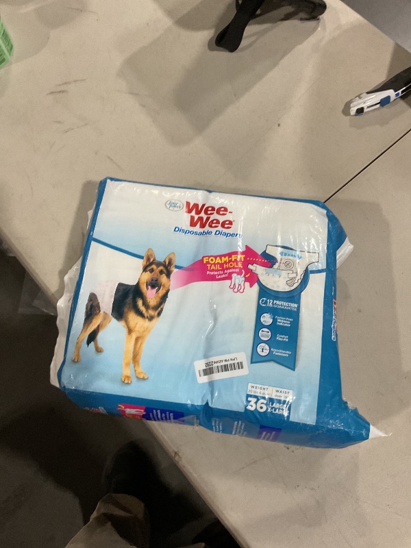 Photo 1 of 
Out! PetCare Disposable Male Dog Wraps, Safe, Male Wraps for Dogs, Pee Wraps Belly Bands for Male Dogs, Leak Proof, Wetness Indicator,