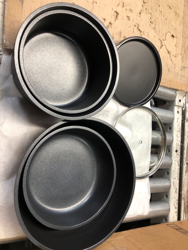 Photo 1 of CAROTE 11pcs Pots and Pans Set Non Stick, Cookware Set Detachable Handle, Nonstick Induction Kitchen Cookware Sets Non Stick with Removable Handle, RV Cookware Set, Oven Safe Cookware Set, Black