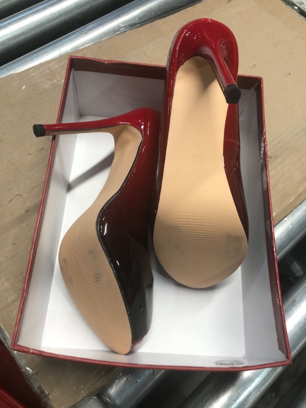 Photo 1 of Eithy Women's Thin High Heels Pumps Platforms Shoes for Party Daily Wears Red Black 8.5 US