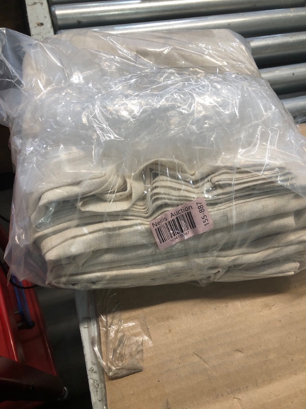 Photo 1 of jinchan Linen Beige Curtains 90 Inches Long for Living Room Farmhouse Rod Pocket Back Tab Light Filtering Window Drapes for Bedroom Curtains Crude 4 Panels