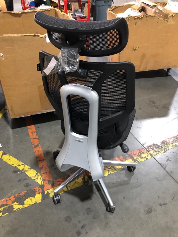 Photo 1 of (PARTIAL SET) (MISSING ARMS, BACK-REST-LOCKING DAMAGE) Hbada E3 Pro Ergonomic Office Chair, Big and Tall Office Chair - with 3-Zone Dynamic Lumbar Support, 4D Adjustable Headrest, 6D Adjustable Armrests, Swivel, Black
