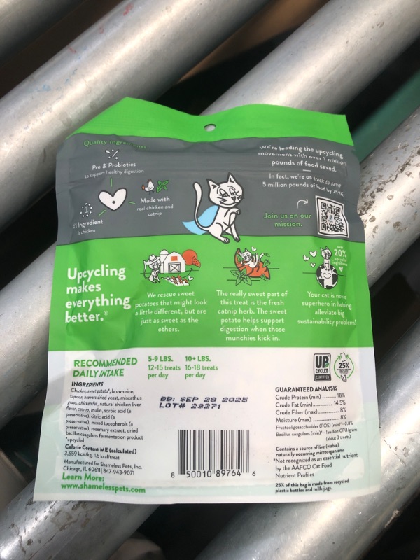 Photo 1 of ***BB: Sep 28, 2025***
Shameless Pets Digestive Health Catnip Chicken Crunchy Cat Treats