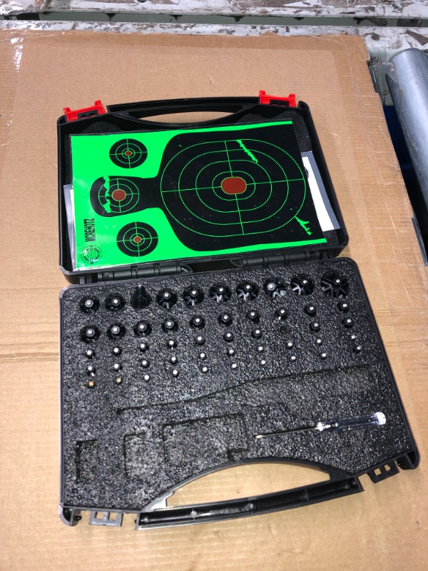 Photo 1 of ***FOR PARTS ONLY***(MISSING PCS)
Professional Laser Bore Sighting Kit? Green Bore Sight with 50 Adapters - Multiple Caliber Bore Sighter Perfectly Choice for All Gun - .17 Cal to 12GA Rifle Pistol Boresighter