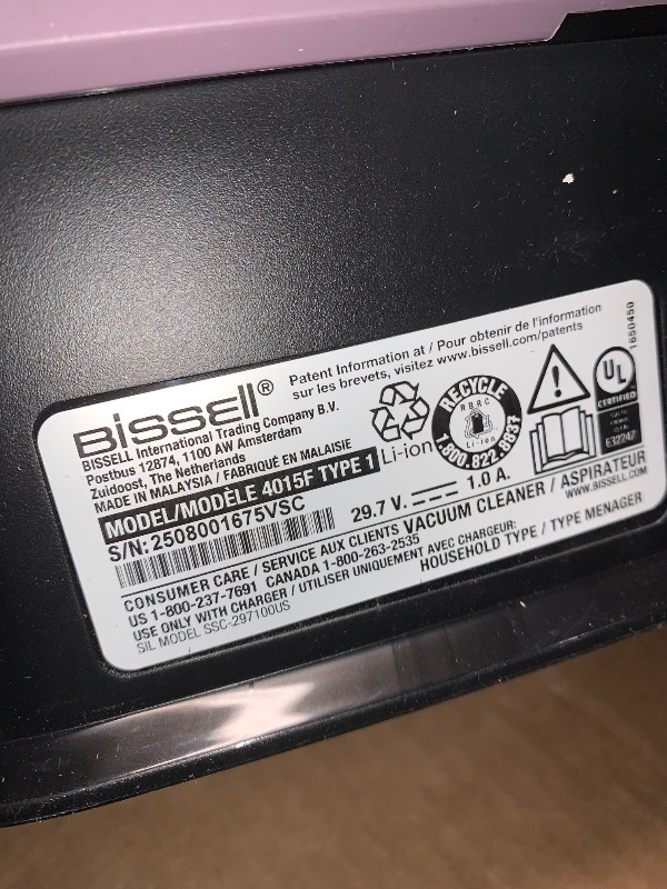 Photo 1 of **READ NOTES**(MISSING PCS)
BISSELL Little Green Mini Cordless Portable Carpet and Upholstery Deep Cleaner, Car/Auto Detailer, with HydroRinse Self-Cleaning Tool and 4" Tough Stain Tool, Limited Edition Color Dusk Pink, 4015F