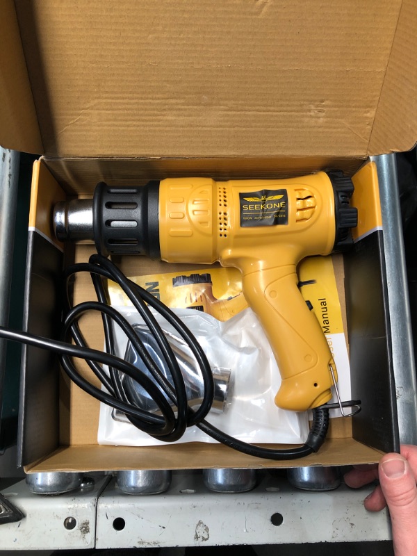 Photo 2 of (READ FULL POST) SEEKONE Heat Gun 1800W 122?~1202??50?- 650??Fast Heating Heavy Duty Hot Air Gun Kit Variable Temperature Control Overload Protection with 4 Nozzles for Crafts, Shrinking PVC, Stripping Paint(5.2FT)