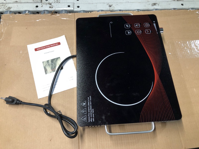 Photo 1 of ***USED - UNABLE TO TEST***
GRACEALL Countertop Infrared Hot Plate Electric Cooktop Portable Cooker for Cooking Single Burner Stove, 2200 Watt Compact Hotplate Adjustable Temperature Control, Sensor Touch & Knob