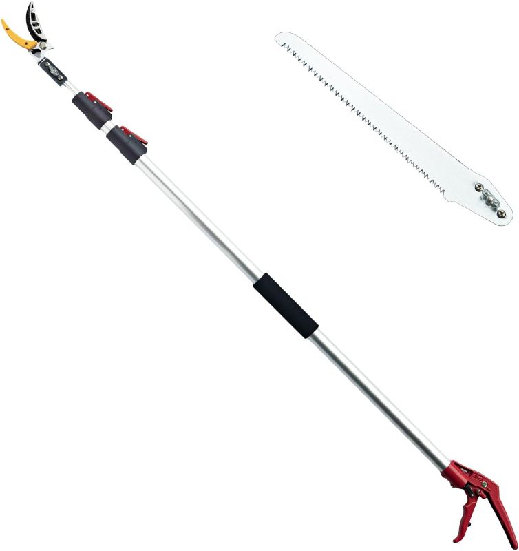 Photo 1 of  Heancare 4.6-10 Ft Tree Trimmers Long Handle Pruner with Long Reach Pole Saw, Extendable Tree Pruner Cut and Hold Pruning Trimmer, Telescoping Fruit Picker...
