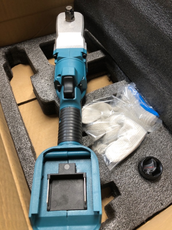 Photo 1 of LINGYUE 1/2" Right Angle Impact Wrench for 18V MAKITA Battery?620 N.m Electric Impact Wrench,0-3500RPM Variable Speed Ratcheting Wrench?Built-in LED Light