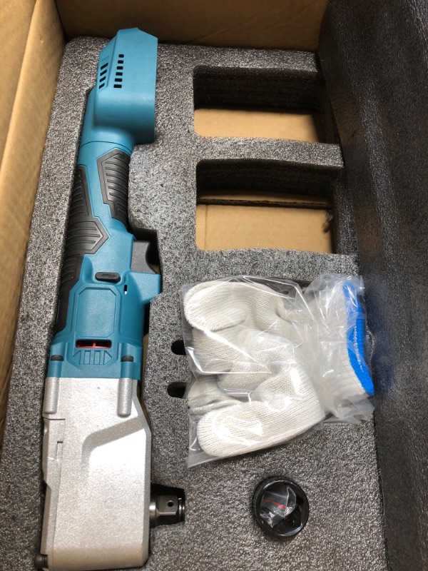 Photo 1 of LINGYUE 1/2" Right Angle Impact Wrench for 18V MAKITA Battery?620 N.m Electric Impact Wrench,0-3500RPM Variable Speed Ratcheting Wrench?Built-in LED Light