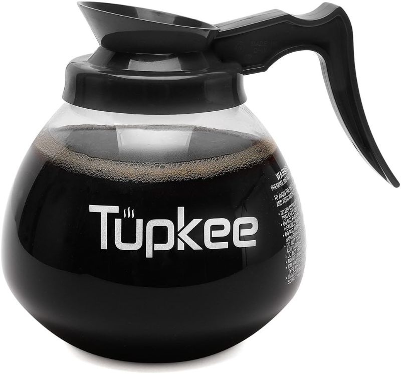 Photo 2 of *** photo for reference only**Tupkee Commercial Coffee Pot Replacement - SHATTER-RESISTANT Restaurant Glass Decanter Carafe - 64 oz 12 Cup, Black Handle/Regular, Compatible with Wilbur Curtis, Bloomfield, Bunn Coffee Pot