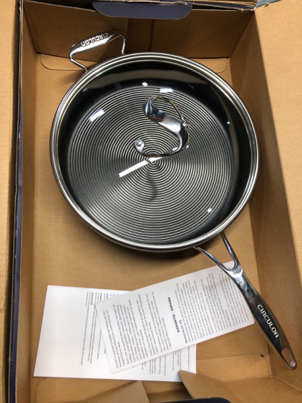 Photo 2 of (READ FULL POST) Circulon C1 Series Clad Stainless Steel with ScratchDefense Technology Cookware Nonstick Induction Saute Pan with Lid and Helper Handle, Metal Utensil Safe, 5 Quart - Polished Stainless Steel
