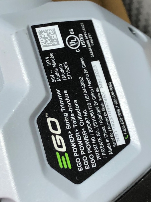 Photo 1 of ***USED - NO BATTERY - UNABLE TO TEST***
EGO Power+ ST1521S 15 in. 56 V Battery String Trimmer Kit (Battery & Charger)