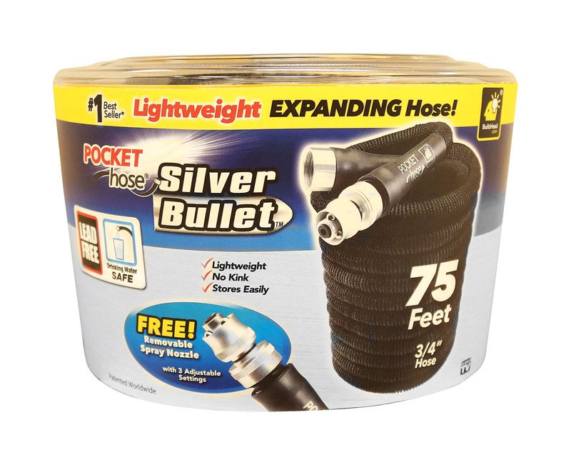 Photo 1 of *** picture for reference only***Pocket Hose Silver Bullet 3/4 in. D X 100 Ft. L Expandable Lightweight Garden Hose