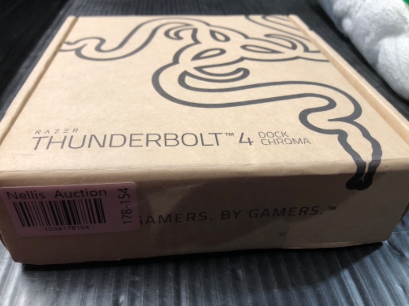 Photo 4 of ***FACTORY SEALED, ITEM OPENED FOR INSPECTION ONLY***
Razer Thunderbolt 4 Dock: 10 Ports in 1 - Dual 4K or Single 8K Video Output - USB A and C Hub, 2.5 GbE Thunderbolt 3, Mac, and PC Compatible - Thunderbolt 4 Certified - Passthrough Charging - Chroma