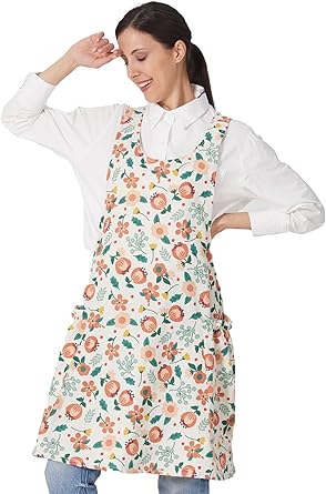 Photo 1 of ***STOCK PHOTO REFERENCE ONLY***VIKIDEER Comfortable Huge Plus Size Aprons for Women Adjustable OVER THE HEAD Cotton Linen Aprons
