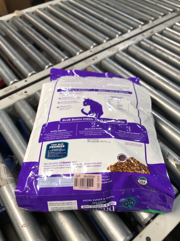 Photo 2 of ***(EXP: JAN 2026)NONREFUNDABLE***Blue Buffalo Basics Grain-Free Dry Cat Food, Skin & Stomach Care, Limited Ingredient Diet for Indoor Cats, Turkey & Potato Recipe, 11-lb. Bag