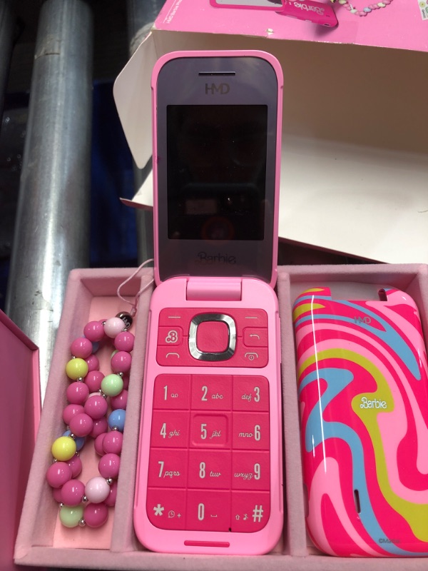 Photo 3 of **HEAVILY USED/DIRTY WITH MINOR SCRATCHES**HMD Barbie | Flip | Unlocked | KaiOS | Compatible with All Carriers | Power Pink | US Version