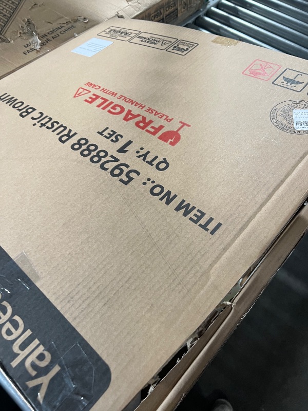 Photo 1 of Yaheetech Round Pub Table Height Adjustable with 360 Swivel MDF Tabletop for Dining Bistro Cafe Home Bar, Rustic Brown