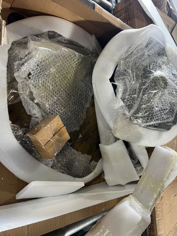 Photo 1 of Yaheetech Round Pub Table Height Adjustable with 360 Swivel MDF Tabletop for Dining Bistro Cafe Home Bar, Rustic Brown