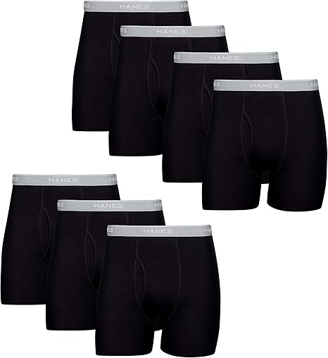 Photo 1 of  6 PACK MEN'S HANES BOXERS MEDIUM (ALL BLACK) 