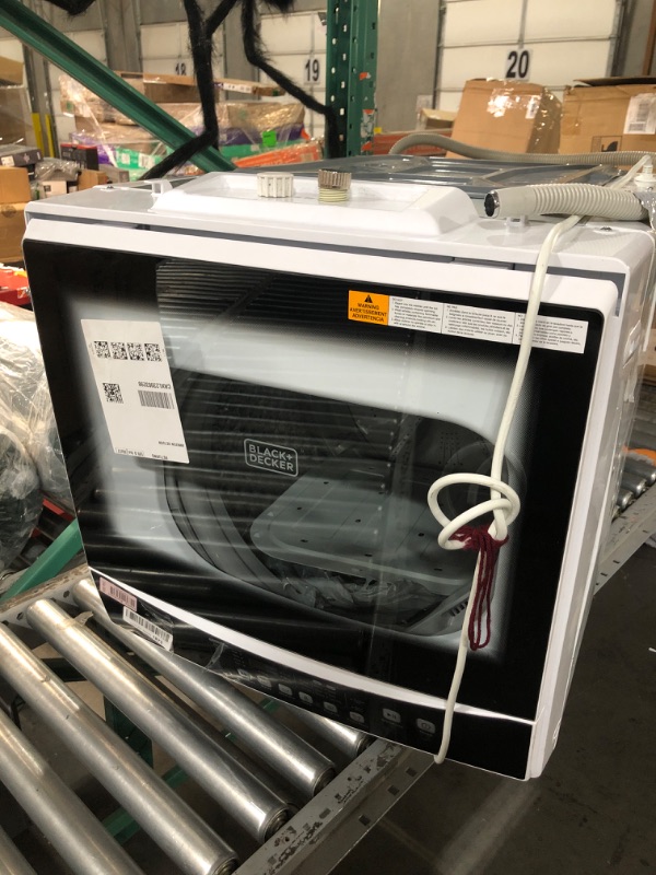 Photo 1 of ***Leaks*** BLACK+DECKER 3.0 Cu. Ft. Portable Washer, 26.5 lb. Capacity Washing Machine, 6 Cycles, Quick Connect Sink Adapter and Drain Hose Included, Transparent Lid & LED Display, BPW30MW, White