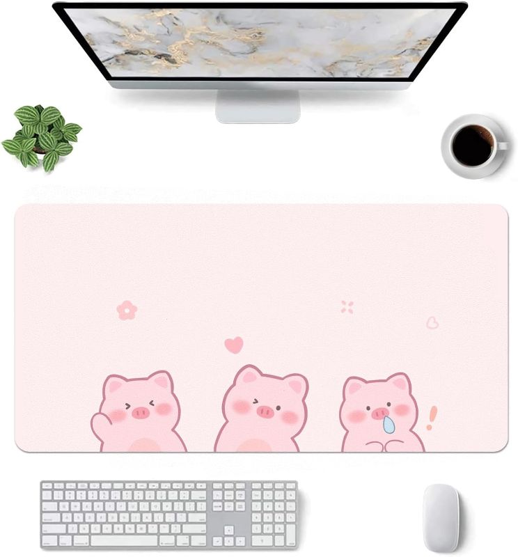 Photo 1 of (READ FULL POST) Cartoon Three Pig Pattern Mouse Pad,Desk Mat,Game Mat,Makeup Table Mat,Varied Use Mat for Office/Home/Study Girls Women(27.6''X13.8'',Pink&Three Pig)