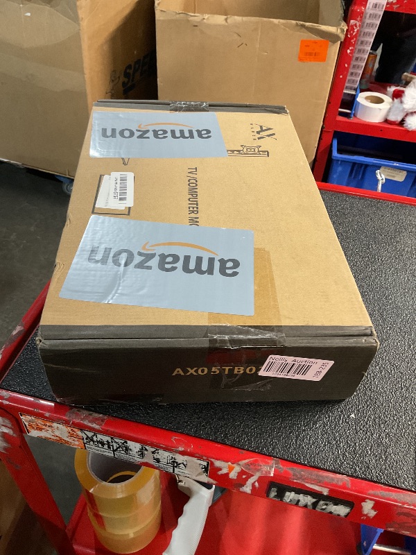 Photo 1 of Dual Monitor Stand - Vertical Stack Screen Free-Standing Desk Mount Arm Riser Fits Two 13 to 34 Inch Computer Monitors with Swivel, Tilt, Height Adjustable, VESA Stand 100 x 100mm, 75 x 75mm AX05TB02