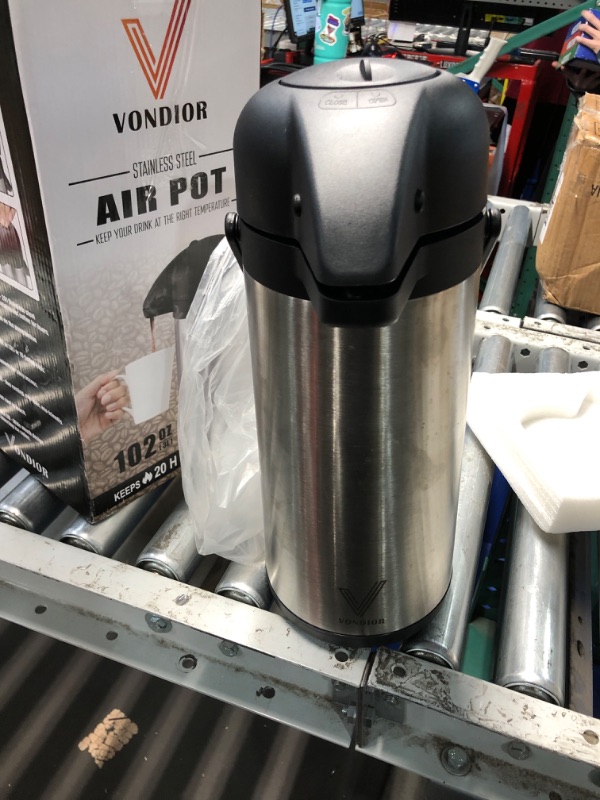 Photo 3 of ***(MINOR DAMAGE/ SEE NOTES) ***
Airpot Coffee Dispenser with Pump - 102 oz Insulated Stainless Steel Coffee Carafe - Thermal Beverage Dispenser - Thermos Urn for Hot/Cold Water, Party Chocolate Drinks