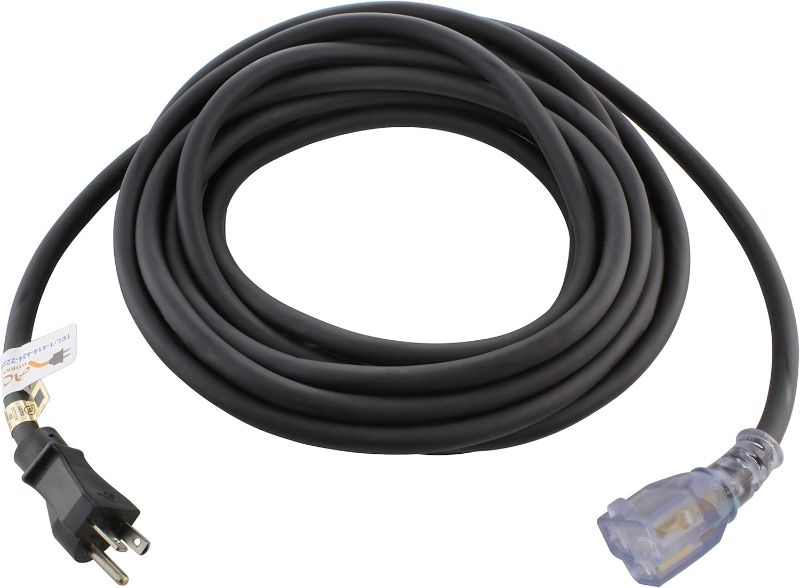 Photo 1 of *****STOCK IMAGE FOR SAMPLE*****
NEMA 6-20 Plug to 6-20 Connector Extension Power Cord - 25FT, 20A/250V, 12/3 SJTW, T Blade - Black