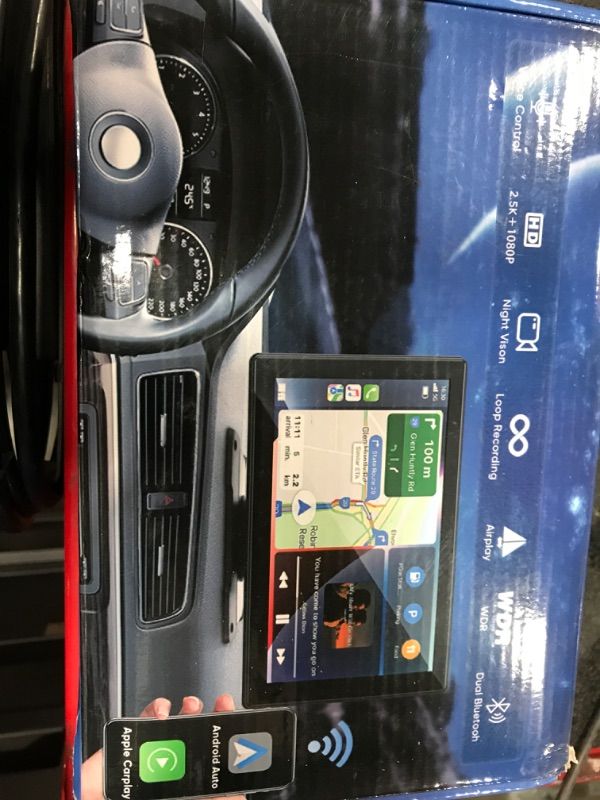 Photo 1 of 9 Inches Wireless Apple Carplay Touch Screen for car with 4K Dash Cam,Universal Wireless CarPlay Screen for Old Car,Portable Car Play & Android Auto Car Screen With1080p Backup Camera