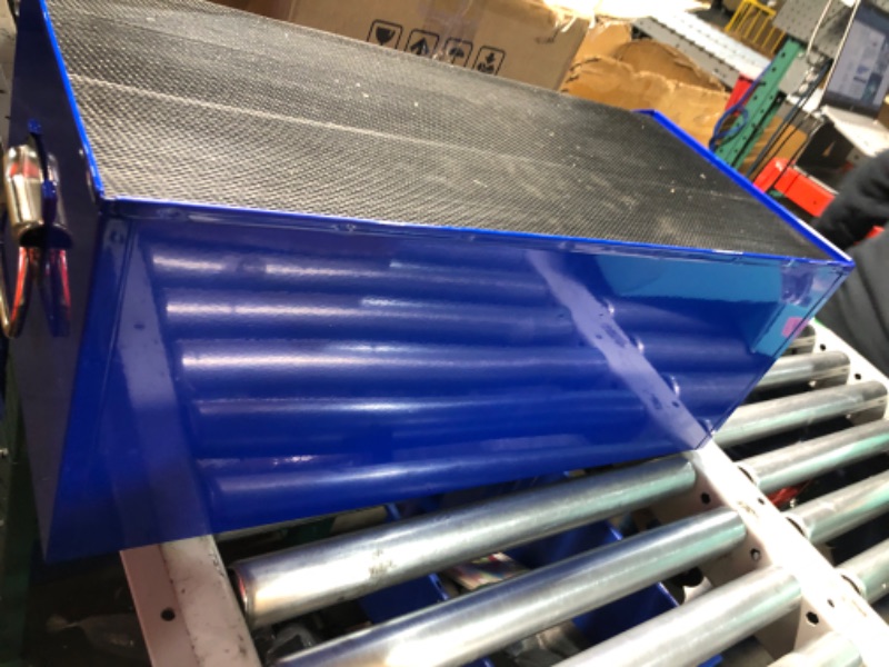 Photo 1 of Workington Industrial 2 Drawers Portable Metal Intermediate Box, 26" Middle Tool Chest Cabinet with Ball Bearing Drawer Slides, Steel Tool Storage Box Organizer 4008 Blue